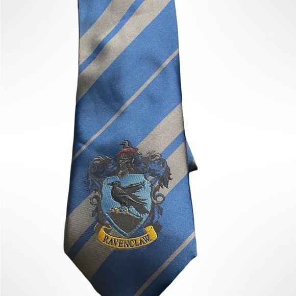 Harry Potter Ravenclaw Blue and Gray Striped Tie - Picture 1 of 2